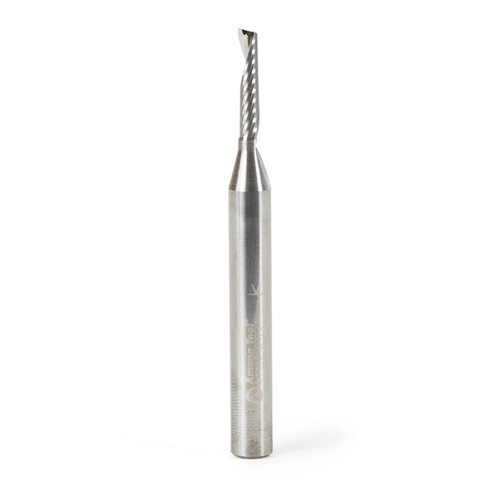 Amana Tool 51445 CNC SC Spiral O Single Flute, Plastic Cutting 1/8 D x 5/8 CH x 1/4 SHK x 2-1/2 Inch Long Up-Cut Router 