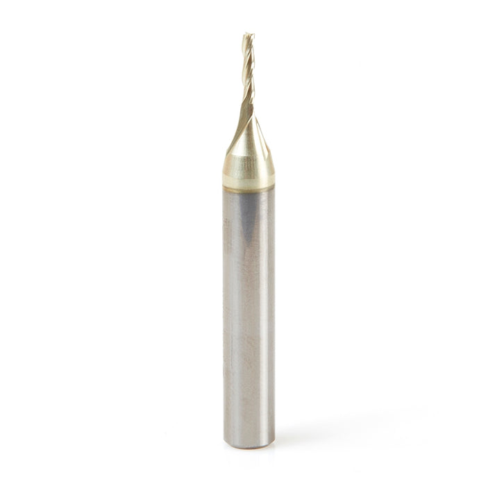 Amana Tool 46290 CNC 2D and 3D Carving 0.10 Deg Tapered Angle Flat Bottom x 1/16 D x 5/16 CH x 1/4 SHK x 2 Inch Long x 3