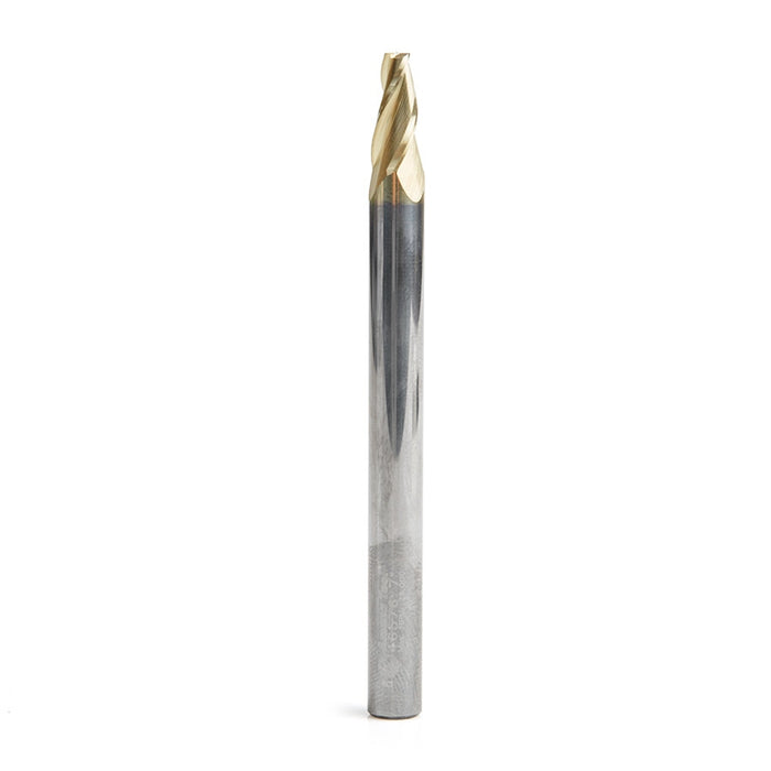 Amana Tool 46576 CNC 2D and 3D Carving 7 Deg Tapered Angle Flat Bottom x 1/8 D x 1/2 CH x 1/4 SHK x 3 Inch Long x 3 Flut
