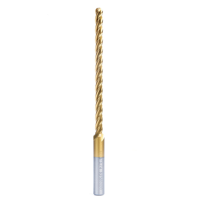 Amana Tool HSS1200 Foam Cutting Ball End 1/4 D x 1/8 R x 4 CH x 3/8 SHK x 6 Inch Long Extended Reach CNC High Speed Stee