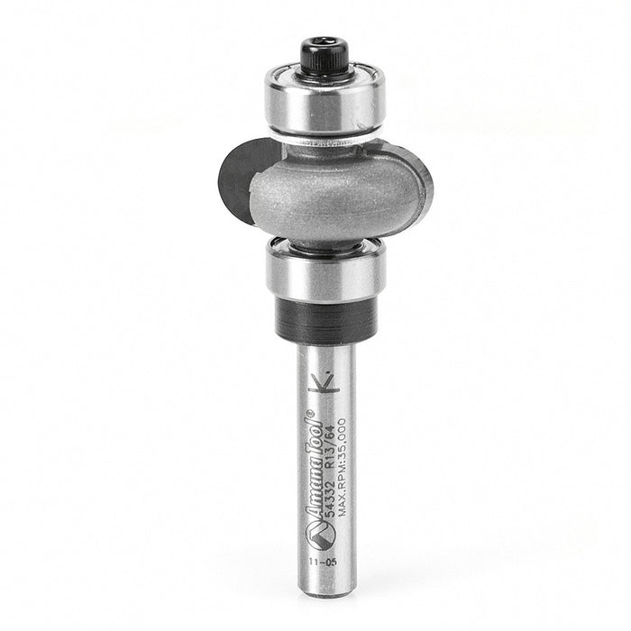 Amana Tool 54332 Carbide Tipped Edge Fluting Assembly 7/8 D x 13/64 R x 3/8 CH x 1/4 SHK x 2-3/8 Inch Long Router Bit