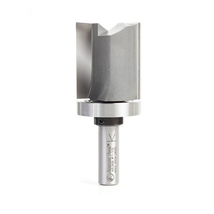 Amana Tool 45368 Carbide Tipped Flush Trim Plunge Template 1-1/2 D x 1-3/4 Inch CH x 1/2 SHK w/ Upper Ball Bearing Route