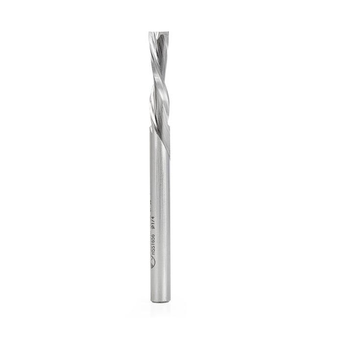 Amana Tool HSS1656 HSS Spiral Aluminum Cutting Double Flute Down-Cut 1/4 D x 1 CH x 1/4 Inch SHK Router Bit