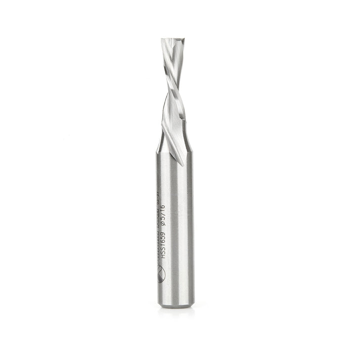 Amana Tool HSS1659 HSS Spiral Aluminum Cutting Double Flute Down-Cut 5/16 D x 1 CH x 1/2 SHK 3-1/2 Inch Long Router Bit