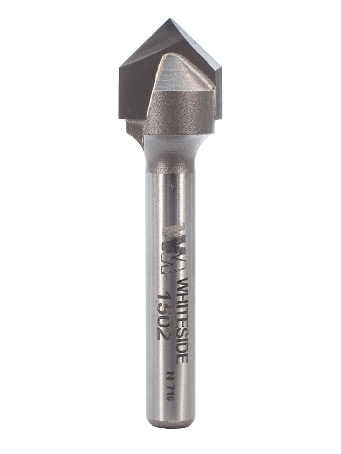 Whiteside 1502 90° V-Groove Bit - 1/2" CD x 1/4" Shank - official product photo