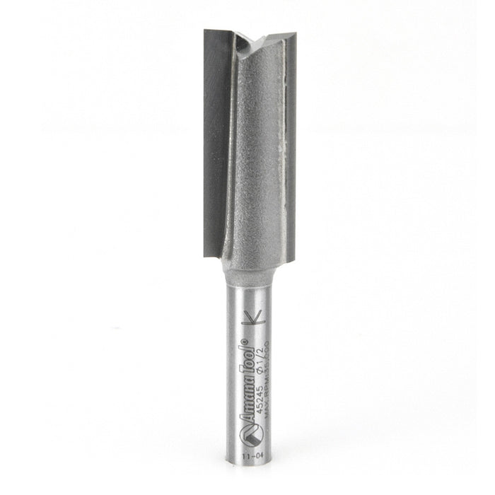 Amana Tool 45245 Carbide Tipped Straight Plunge High Production 1/2 D x 1-1/4 CH x 1/4 SHK x 2-1/2 Inch Long Router Bit