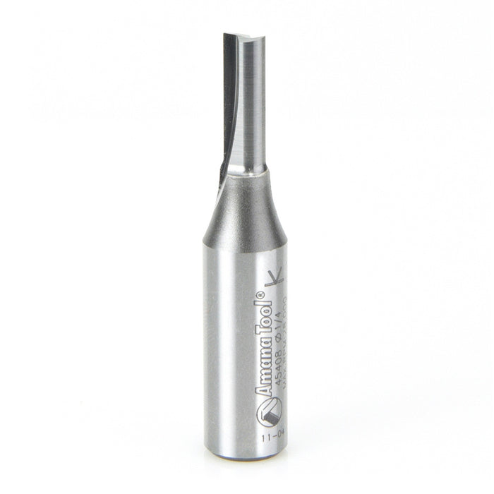 Amana Tool 45408 Solid Carbide Cutting Edge Straight Plunge High Production 1/4 D x 3/4 CH x 2-1/2 Long 1/2 Inch SHK Rou