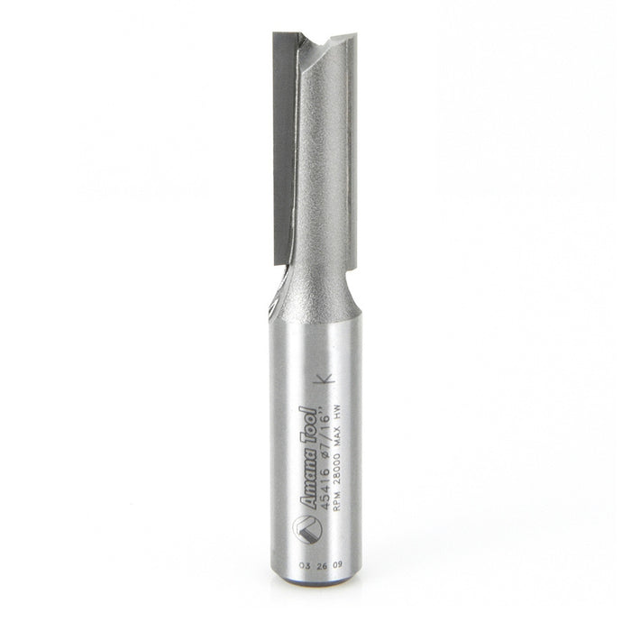 Amana Tool 45416 Carbide Tipped Straight Plunge High Production 7/16 D x 1-1/4 CH  x 3 Inch Long x 1/2 Inch SHK Router B