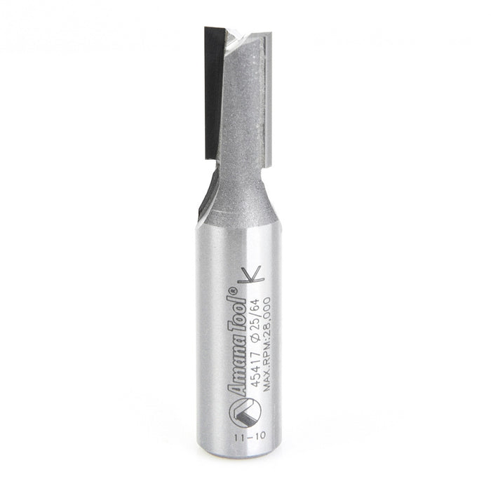 Amana Tool 45417 Carbide Tipped Straight Plunge 10mm D x 19mm CH x 1/2 Inch SHK Router Bit