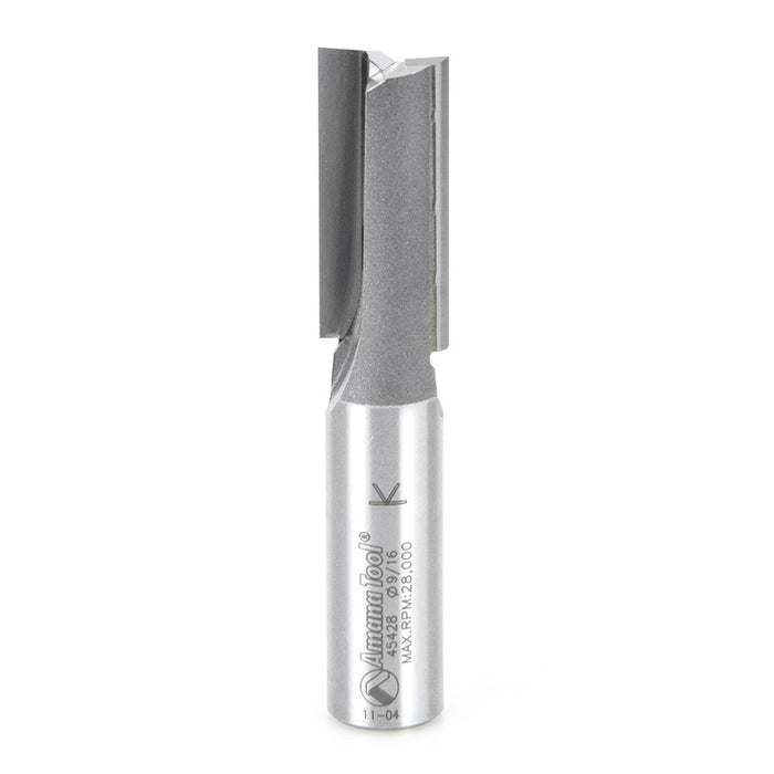 Amana Tool 45428 Carbide Tipped Straight Plunge High Production 9/16 D x 1-1/4 CH x 1/2 SHK x 2-7/8 Inch Long Router Bit