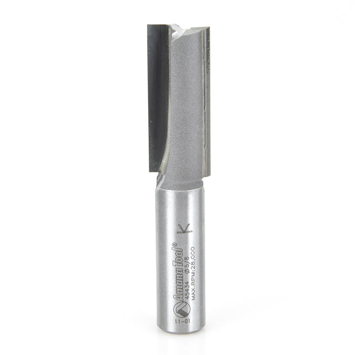 Amana Tool 45434 Carbide Tipped Straight Plunge High Production 5/8 D x 1-1/2 CH x 1/2 SHK x 3-1/8 Inch Long Router Bit