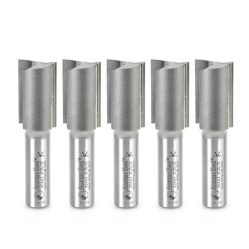 Amana Tool 45443-5, 5-Pack Carbide Tipped Straight Plunge High Production 25/32 D x 1-1/4 CH x 1/2 SHK x 2-7/8 Inch Long Router Bits