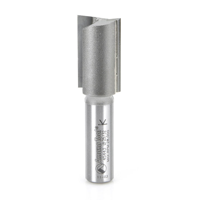 Amana Tool 45443 Carbide Tipped Straight Plunge High Production 25/32 D x 1-1/4 CH x 1/2 SHK x 2-7/8 Inch Long Router Bi