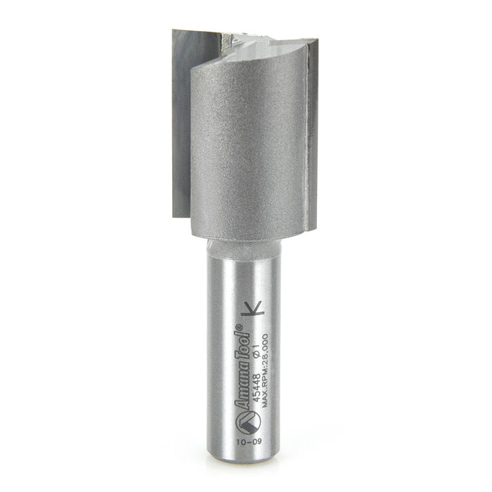 Amana Tool 45448 Carbide Tipped Straight Plunge High Production 1 D x 1-1/4 CH x 1/2 SHK x 2-7/8 Inch Long Router Bit