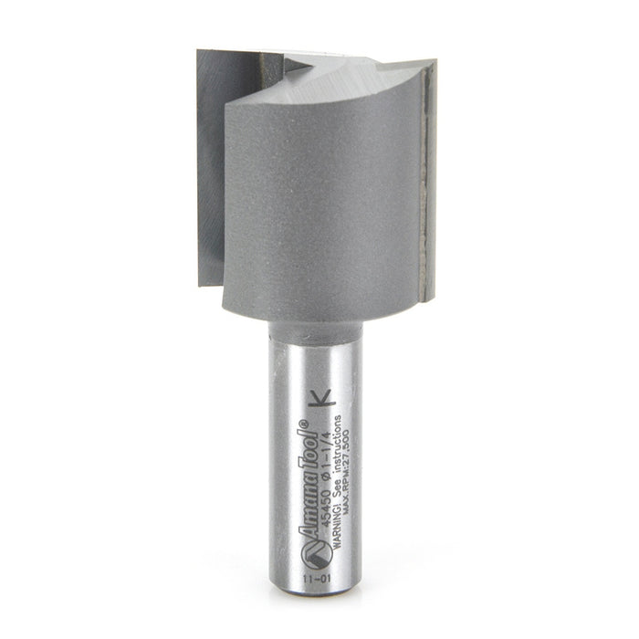 Amana Tool 45450 Carbide Tipped Straight Plunge High Production 1-1/4 D x 1-1/4 CH x 1/2 SHK x 2-7/8 Inch Long Router Bi