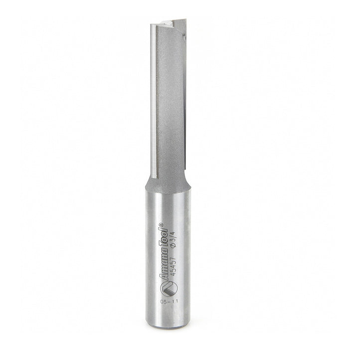 Amana Tool 45457 CNC Carbide Tipped Straight Plunge High Production 3/4 D x 2-1/2 CH x 3/4 SHK L/H Router Bit