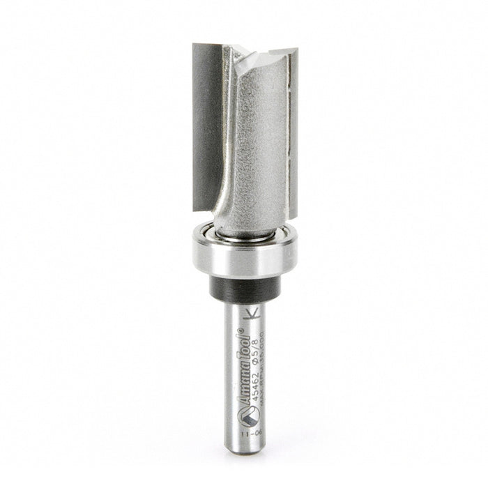 Amana Tool 45462 Carbide Tipped Flush Trim Plunge Template 5/8 D x 1 Inch CH x 1/4 SHK w/ Upper Ball Bearing Router Bit