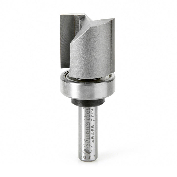 Amana Tool 45466 Carbide Tipped Flush Trim Plunge Template 1 Inch D x 1 Inch CH x 3/8 SHK w/ Upper Ball Bearing Router B