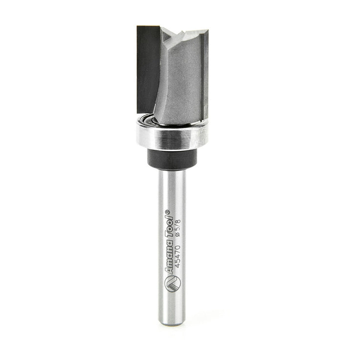 Amana Tool 45470 Carbide Tipped Straight Plunge 5/8 D x 3/4 CH x 1/4 Inch SHK w/ Upper Ball Bearing Router Bit
