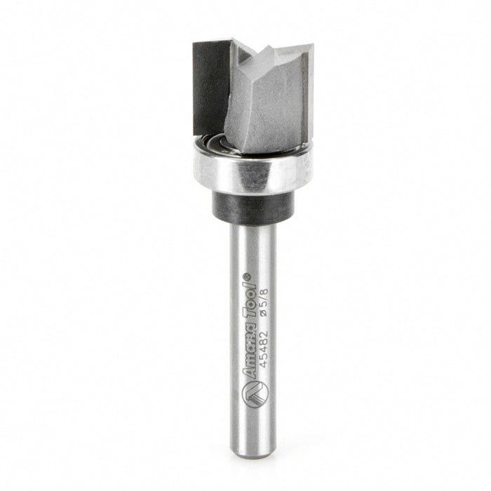 Amana Tool 45482 Carbide Tipped Flush Trim Plunge Template 5/8 D x 1/2 CH x 1/4 Inch SHK w/ Upper Ball Bearing Router Bi