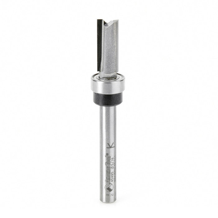 Amana Tool 45495 Carbide Tipped Flush Trim Plunge Template 5/16 D x 3/4 CH x 1/4 Inch SHK w/ Oversized Upper Ball Bearin