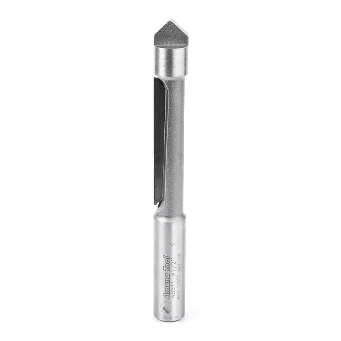 Amana Tool 45511 Carbide Tipped Panel Pilot 1/2 D x 2 Inch CH x 1/2 SHK Single Flute Router Bit