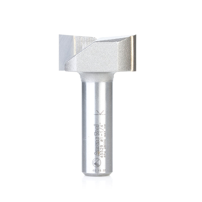 Amana Tool 45529 Carbide Tipped 1-1/4 Dia x 9/16 CH x 1/2 Shk x 2-1/4 Inch Long Spoilboard Surfacing &amp; Flattening 2-