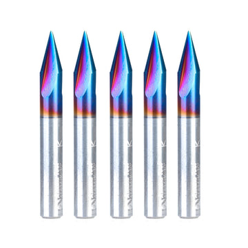 Amana Tool 45634-K-5 5 pcs 30° Fraise à rainure en V 3 dents 1/4″ D Spk