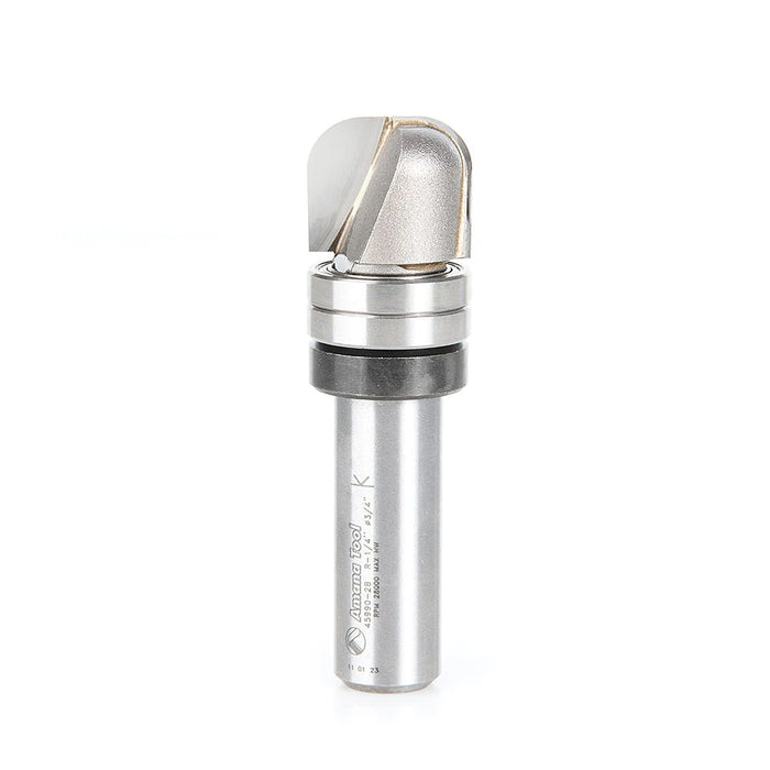 Amana Tool 45990-2B Carbide Tipped Bowl &amp; Tray 1/4 R x 3/4 D x 5/8 CH x 1/2 Inch SHK w/ Double Upper Ball Bearing Ro