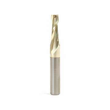 Amana Tool 46042 Solid Carbide Spiral 3/16 Dia x 5/8 Cut Height x 1/4 Shank x 2 Inch Long Composite, Fiberglass & Phenolic Cutting ZrN Coated 2 Flute Up-Cut Router Bit