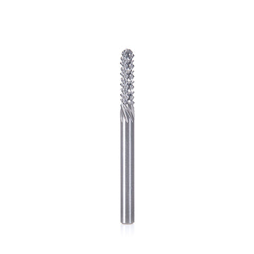 Amana Tool 46087 End Mill Point Diamond Pattern, Composite Cutting 1/8 Dia x 1/2 Cut Height x 1/8 Shank x 1-1/2 Inch Long Ultra-Fine Router Bit