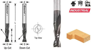 Amana Tool 46200-DLC Solid Carbide Spiral Plunge - 1/8 Dia x 1/2 x 1/4 Inch Shank x 2 Inch Long Down-Cut