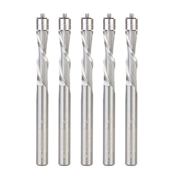 Amana Tool 46297-5 Jeu de 5 fraises à spirale 1/4″ avec coupe descendante