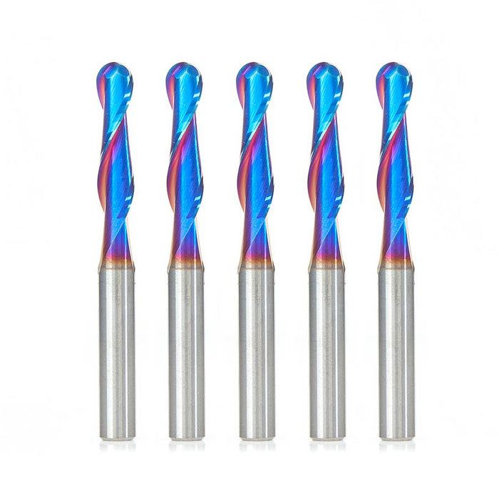 Amana Tool 46376-K-5 5 Pc 1/4"Ball Nose Upcut Spek - CNC Router Store