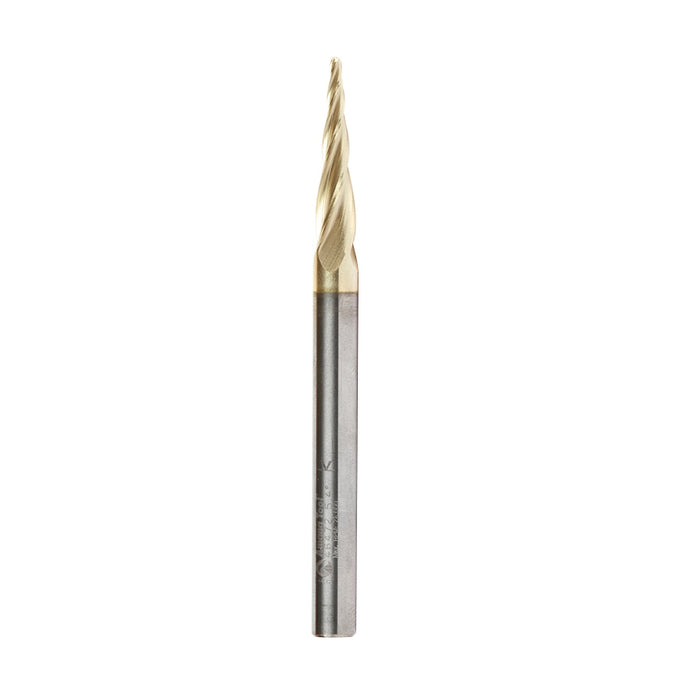 Amana Tool 46472 Metric CNC 2D and 3D Carving 5.4 Deg Tapered Angle Ball Nose x 1.5 D x 0.75 R x 25 CH x 6 SHK x 75mm Lo