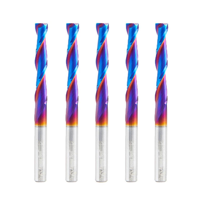 Amana Tool 46577-K-5, 5-Pack CNC Spektra Extreme Tool Life Coated Spiral 2D/3D Carving 0.10 Deg Straight Angle Flat Bott