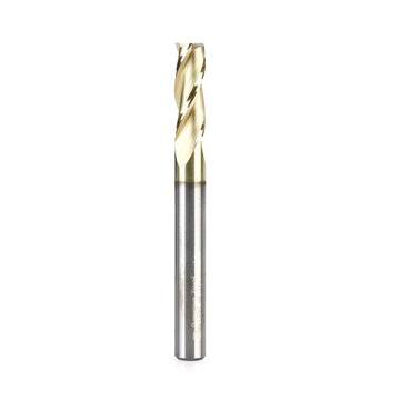Amana Tool 46578 CNC 2D and 3D Carving 0.10 Deg Straight Angle Flat Bottom x 1/4 D x 3/4 CH x 1/4 SHK x 2-1/2 Inch Long x 3 Flute SC ZrN Coated Router Bit