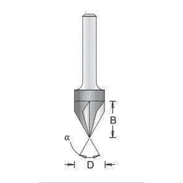 Dimar 105RR4-60 Solid Carbide Engraving Bit, 3 Flutes - CNC Router Store
