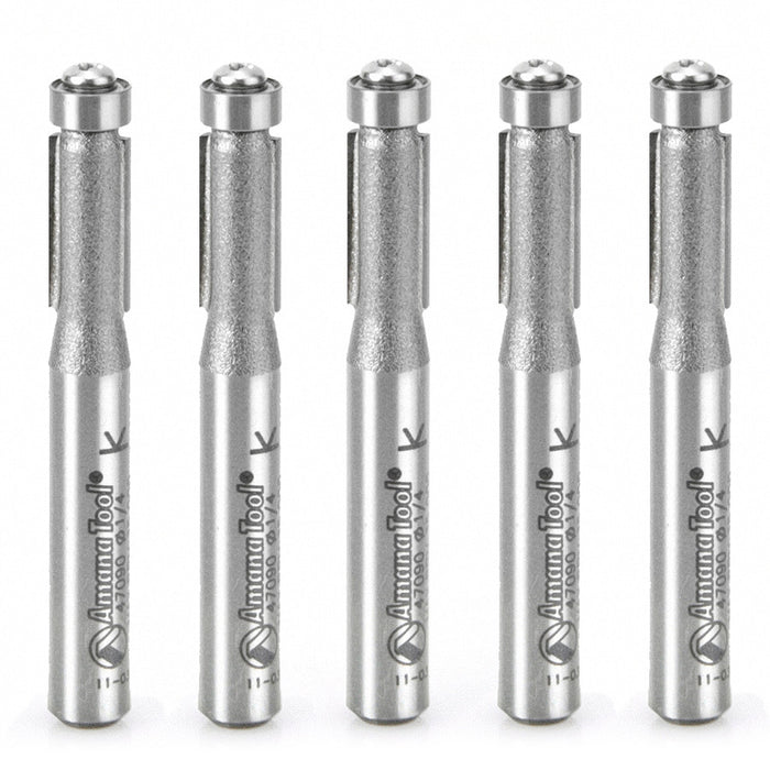 Amana Tool 47090-5 5 Pc Flush Trim 1/4Dx1/4 Shk - CNC Router Store