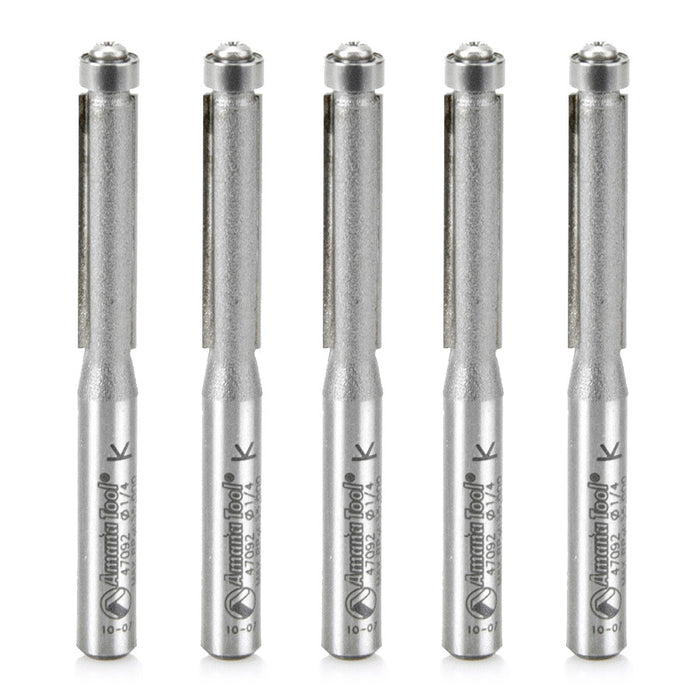 Amana Tool 47092-5 5 Pc Flush Trim 1/4Dx1/4 Shk - CNC Router Store