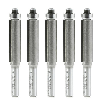 Fraises à affleurer Amana Tool 47093-5, jeu de 5 pièces, diamètre 3/8 po, tige 1/4 po