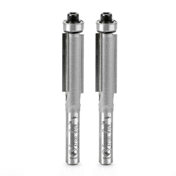 Amana Tool 47100-2 Fraise à affleurer 2 pièces, diam. 3/8, queue 1/4