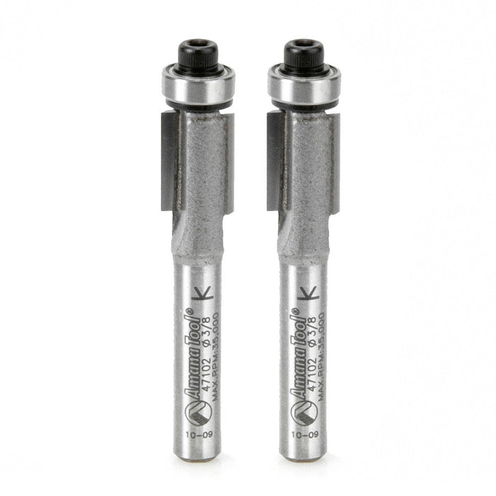 Amana Tool 47102-2 2 Pc Flush Trim 3/8Dx1/4 Shk - CNC Router Store