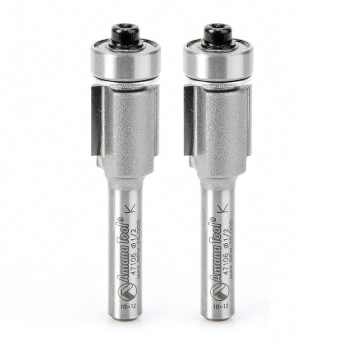 Amana Tool 47106-2 2 Pc Flush Trim 1/2Dx1/4 Shk - CNC Router Store