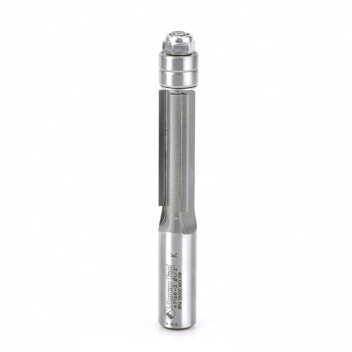 Amana Tool 47128-2 Carbide Tipped Flush Trim 1/2 D x 1-1/2 CH x 1/2 Inch SHK w/ Double Ball Bearing 3-Flute Extra-Long R