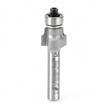 Amana Tool 47150 Carbide Tipped No-File Trim .059 R x 1/2 D x 3/8 CH x 1/4 Inch SHK w/ Lower Ball Bearing Router Bit