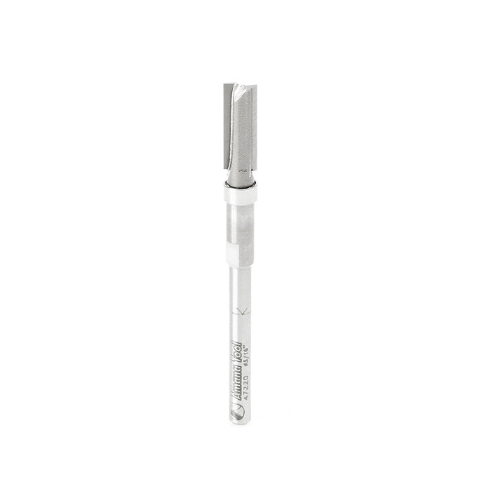 Amana Tool 47220 Miniature Flush Trim Plunge Template 3/16 D x 1/2 CH x 1/8 Inch SHK Carbide Tipped Router Bit with Mini