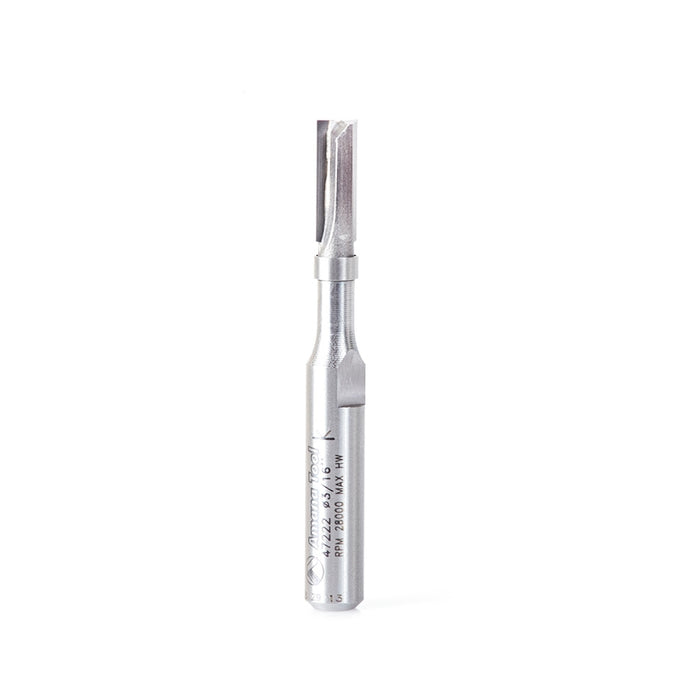Amana Tool 47222 Miniature Flush Trim Plunge Template 3/16 D x 1/2 CH x 1/4 Inch SHK Carbide Tipped Router Bit with Mini