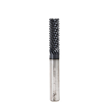 Amana Tool 48063-B High Performance Burr End 8mm x 25mm CH x 8mm SHK x 63mm Long SC Fiberglass and Composite Cutting AlTiN Coated Router Bit