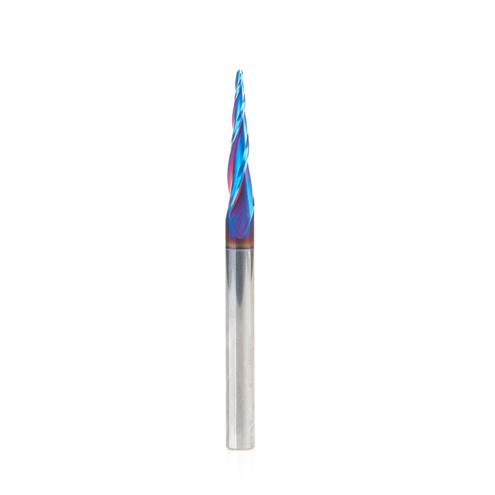 Amana Tool 48420-K-M CNC Spektra Extreme Tool Life Coated SC 2D and 3D Carving 5.0 Deg Tapered Angle Ball Nose x 1.5mm D